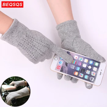 

BEQSQS New Fashion Women Gloves Autumn Winter Cute Cotton Warm Gloves Full Finger Mittens Women Outdoor Sport Female Gloves