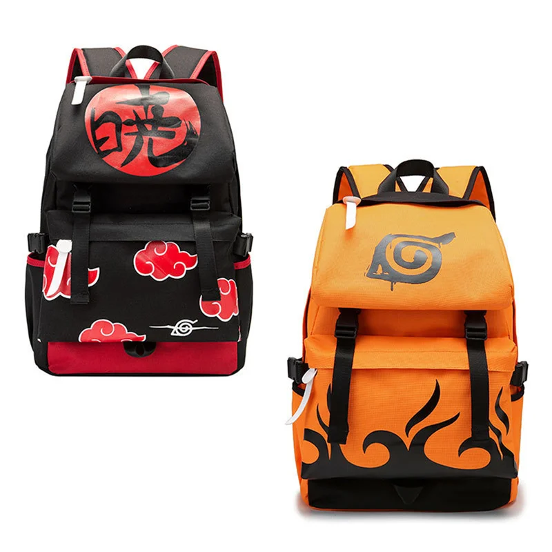 Anime Ninja Cosplay Kakashi Backpack Akatsuki Red Cloud Student School Shoulder Bag Teentage Travel School Bag Gift