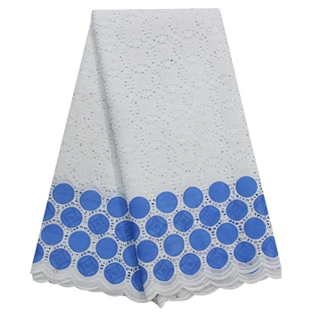 

Bestway African Cotton Lace Fabric 2020 High Quality Lace Embroidery Nigerian Party Soft Gown Rhinestone Swiss Voile Lace Fabric