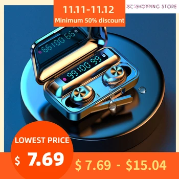 

F9 TWS Wireless Bluetooth Earphone 5.0 Touch Earphones Sport Waterproof LED Display Mic Airbuds Headset For iPhone SE Samsung