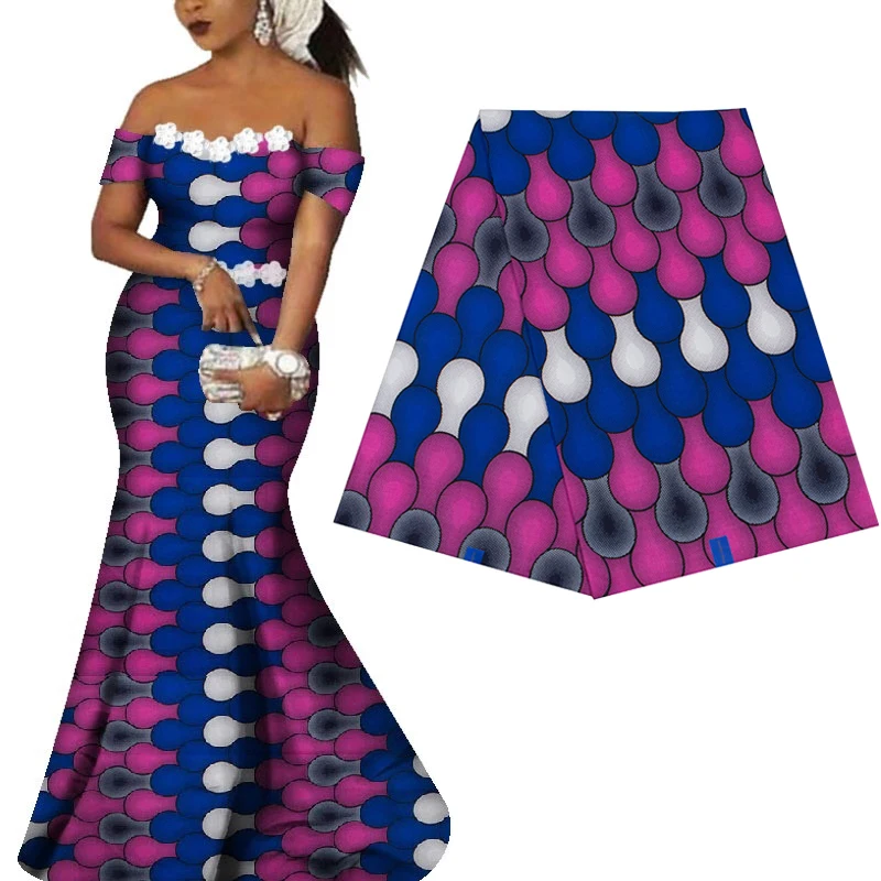 Royal Ankara Africa prints batik fabric guaranteed real dutch wax tissu cotton sewing material for woman party dress 6yards
