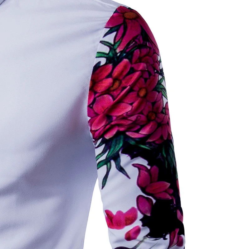 FFXZSJ New Arrival Man Shirt Pattern Design Long Sleeve Floral Flowers Print Slim Fit man Casual Shirt Fashion Men Dress Shirts