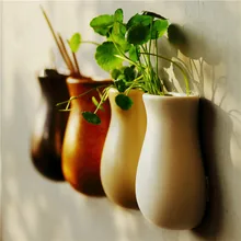 Чистый цвет, простая Бытовая Керамическая ваза, креативная, китайский стиль, настенная, для офиса, гостиной, декоративная ваза