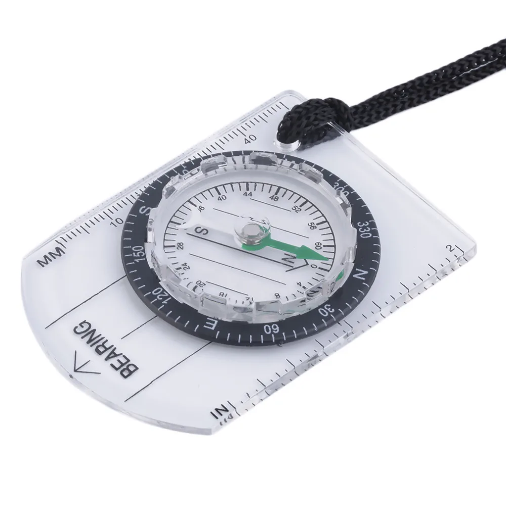 

7*4.7cm Baseplate Compass Map Scale Ruler Outdoor Advanture Camping Hiking Scouts Military Compass Emergency Survival Tool
