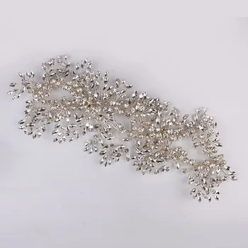 

New Korean Fashion Handmade Leaf Shape Shining Crystal Headpieces Headbands Hair Bands for Bride Noiva Bridal Wedding Party