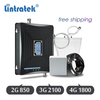 

Lintratek 2G 3G 4G Signal Booster 850/1800/2100 Tri-Band DCS WCDMA cell phone cellular signal repeater lte 4g amplifier set 6