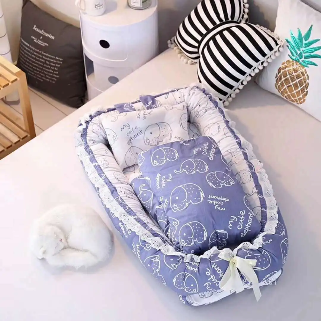 Новорожденный ребенок Портативный детская кроватка кровать защита безопасности кроватки 3 шт./компл. Стёганое одеяло для новорожденных с принтом складывающийся стирающийся матрасик BXX025 - Цвет: BXX025L-3pcs-set