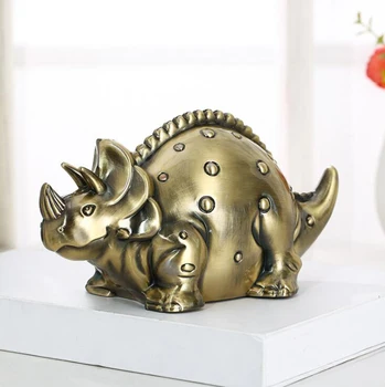 

Zinc Alloy Triceratops Dinosaur Piggy Bank Savings Box For Coins Safe Deposit Money Box Kids Children's Day Gift Home Decoration