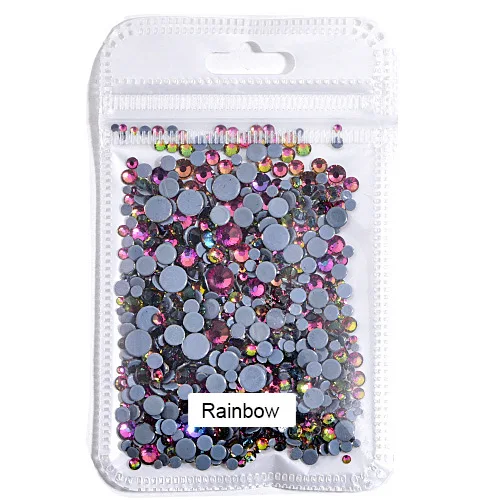 Rainbow 1000 шт./лот, высокое качество, исправление хрусталя и искусственного алмаза, прозрачные SS6-SS30, разные размеры, кристаллы и камни для одежды F0181 - Цвет: Rainbow