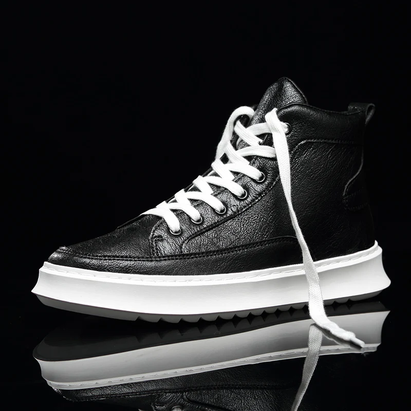 Мужская трендовая обувь высокие кроссовки без шнуровки повседневная на шнуровке
