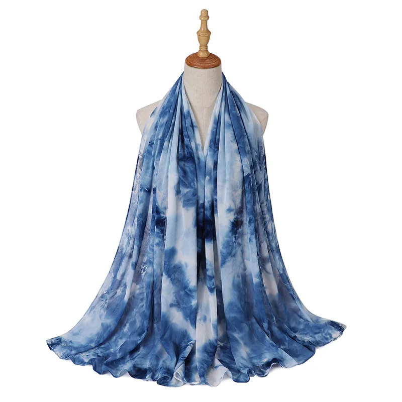 Новый стиль летние брендовые дизайнерские шифоновые хиджабы с принтом Tie-Dye