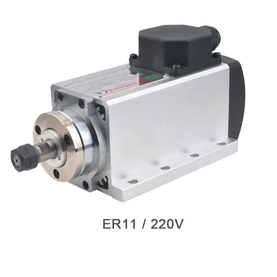 220V ER11 Daedalus CNC мотор шпинделя 110 В/220 В шпиндель 0.8квт с воздушным охлаждением квадратный двигатель ER11 Фрезерный резак гравировальный инструмент - Цвет: 220V ER11