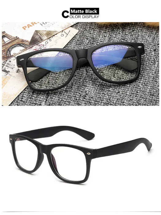 C2 Matte Black Очки для компьютера Oculos de Grau, оправа для очков для мужчин и женщин, прозрачные очки с голубым покрытием, антибликовое покрытие, защита от ультрафиолета - Цвет оправы: C2 Matte Black