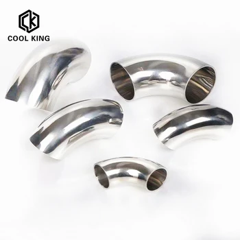 

16/19/22/25/28/32/34/38/40/42/45/48/51/63/70/76mm OD Butt Weld Elbow 90 Degree SUS 304 Stainless Sanitary Pipe Fitting Homebrew