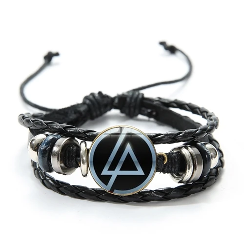 Style 7 SONGDA классическая рок-группа Linkin Park кожаный браслет Честер Беннингтон арт Круглое Стеклянное изображение браслет из деревянных бусин панк-браслет - Окраска металла: Style 7