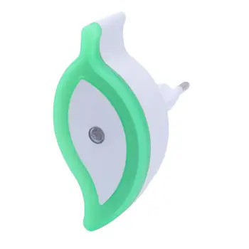 

LED Night Lamp Leaf Motion-sensor Lights Mini Portable Light for Home Office with EU Plug (Green)