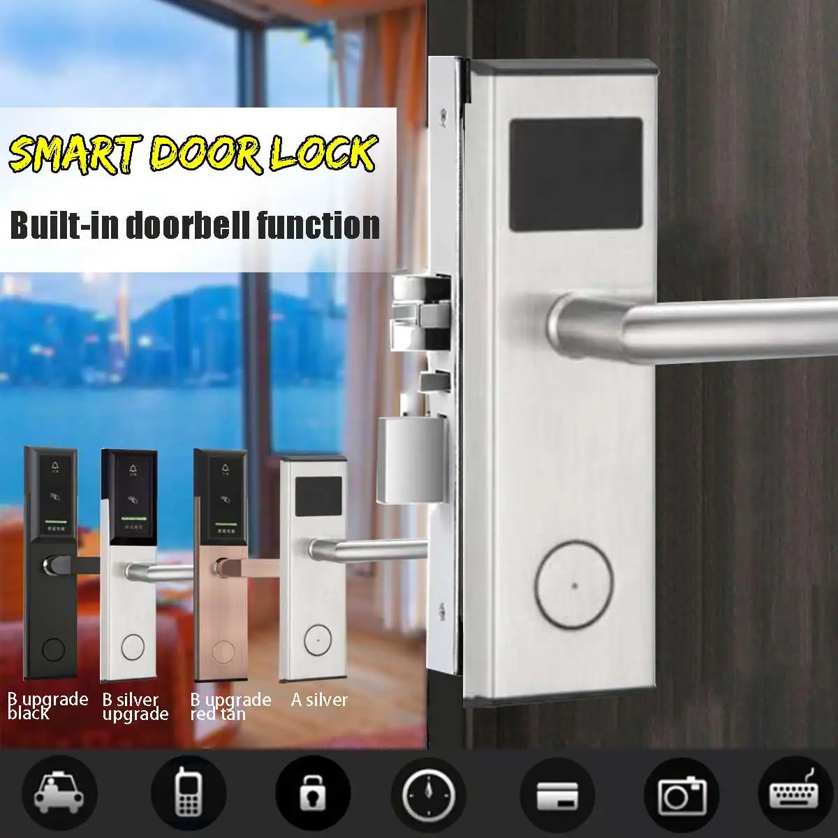 

Electronic Smart Door Lock Intelligent Hotel Lock Apartment Home Security Magnetic Swipe Card Machine Keys Electric Bolt Look