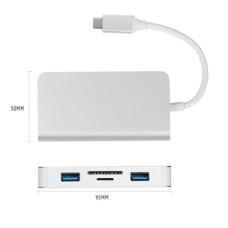 6 в 1 type C концентратор тип-c на 2 порта s USB3.0 RJ45 SD TF карта PD зарядный порт адаптер кабель конвертер для Macbook