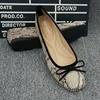 New 2021 Snake Print Women's Flat Square Toe Large Size Comfortable Soft-Soled Ballet Shoes Fashion Bow Casual 3