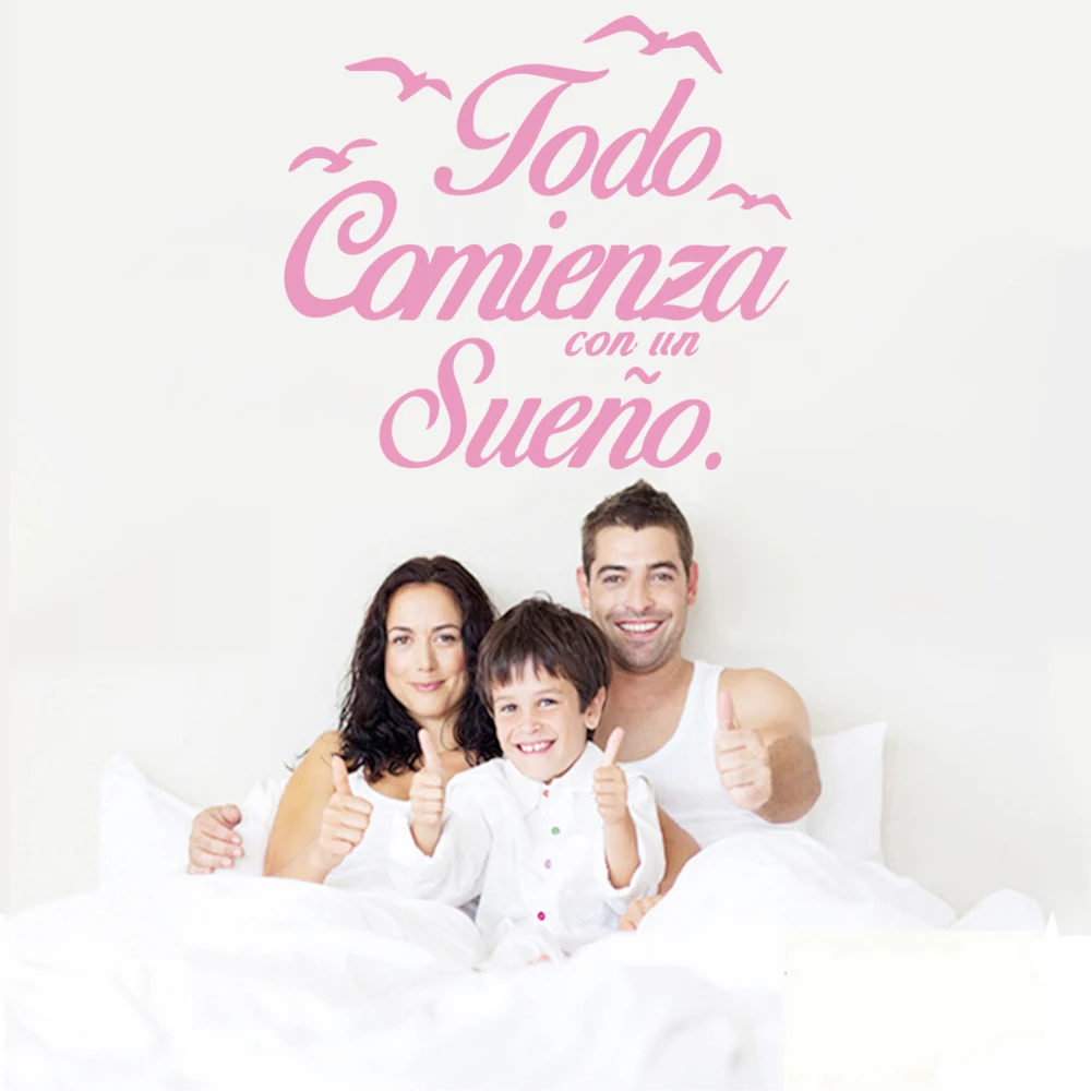 Modern Spanish Sentence Wall Art Decal Wall Art Sticker Murals vinyl Stickers DIY Home Decoration Accessories vinilo pared