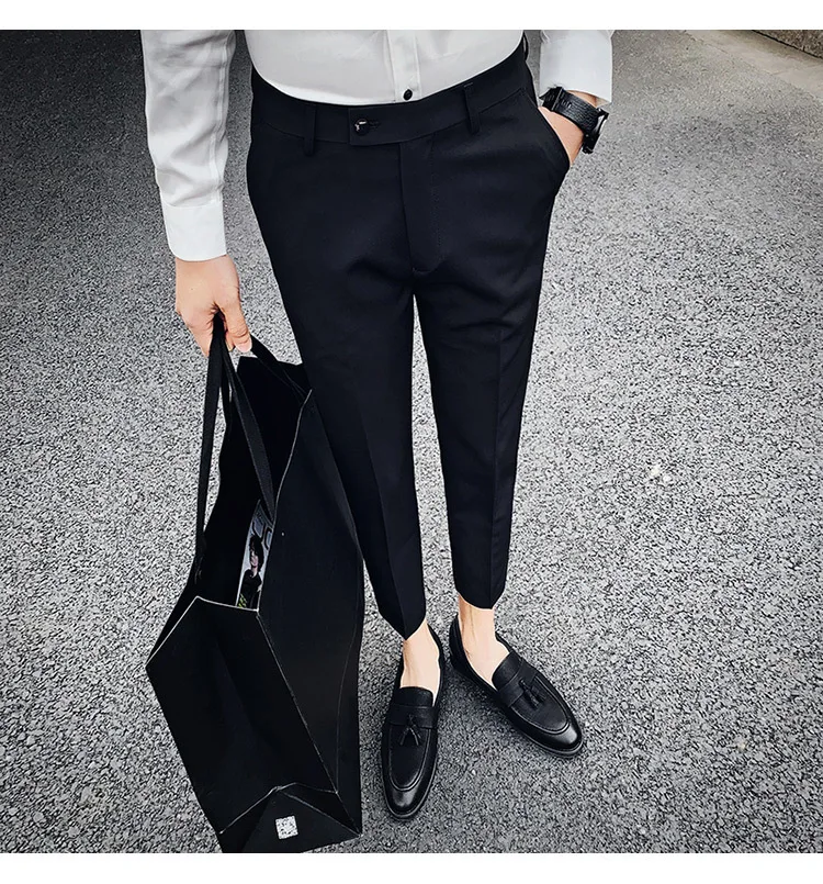 Весна британский стиль сплошной костюм брюки мужские Pantalon Hombre горячая Распродажа уличная Мужская брюки деловой строгий костюм мужские штаны