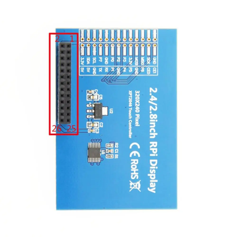 2,4 дюймовый RPi дисплей 2.4in TFT SPI Серийный ЖК-дисплей Разрешение 320*240 2,4 дюймов ЖК-дисплей модуль с сенсорным светодиодный подсветкой