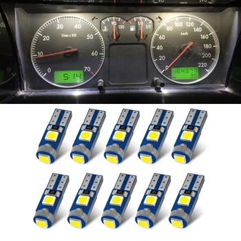 

10Pc 37 58 70 73 74 2721 T5 Dash Cluster Gauge LED Wedge Bulbs Ultra White Light T5 LED W3W W1.2W Car Styling Accessories