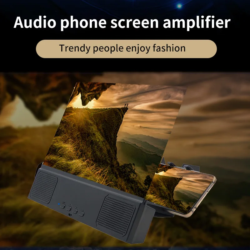 12 дюймов Bluetooth стерео динамик 3D мобильный увеличитель для экрана телефона видео усилитель usb зарядка интерфейс для спальни путешествия