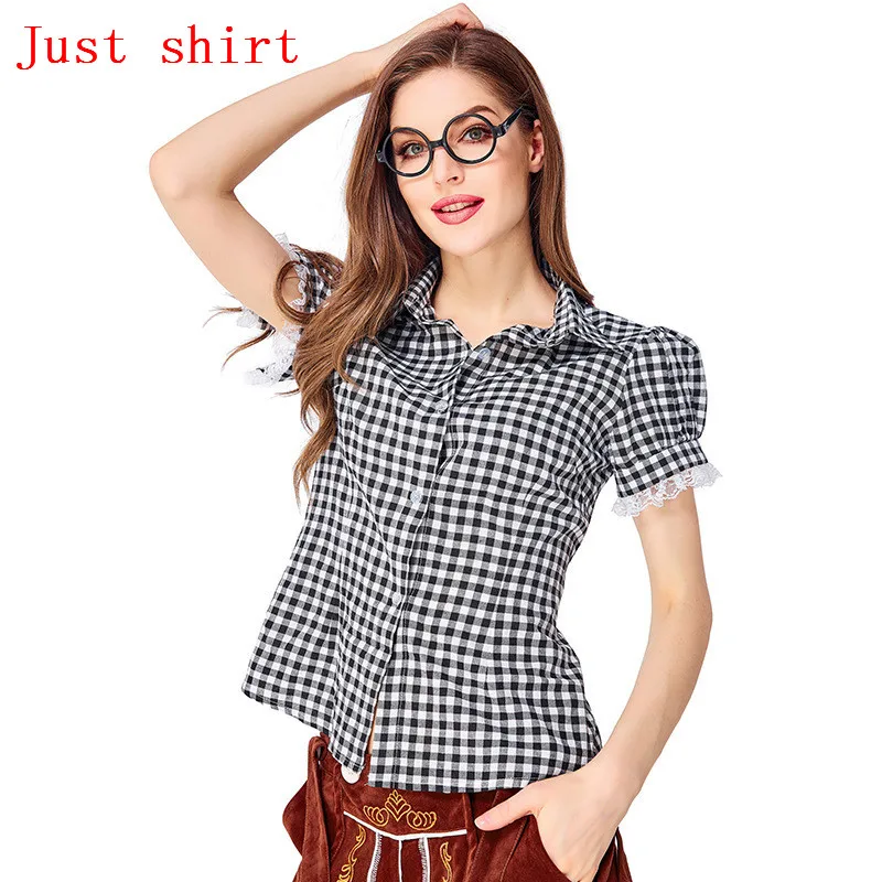 only shirt 4 Bavarian костюм для Октоберфеста костюм для немецкого фестиваля Октоберфест женская рубашка с вырезами костюмы для Октоберфеста шляпа Женская Вечерние модная одежда - Цвет: only shirt 4