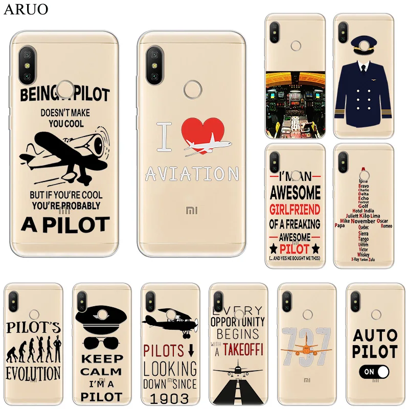 

SOFT Phone case for Redmi 7 Note8 8Pro K20 S2 K20Pro 6A 7A Aircraft Airplane Pilot cases for redmi Note 7 6Pro 5 Helicopter fly