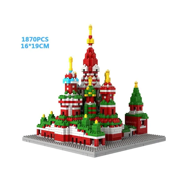 

World famous architecture micro diamond block Saint Basils Cathedral moscow russia nanobricks building bricks toy collection