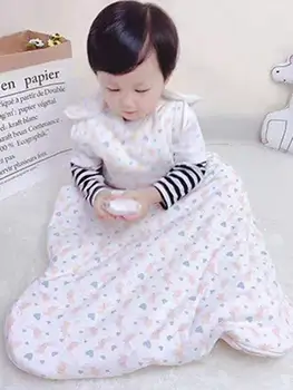 

Baby Sleeveless Sleeping Bag Autumn Winter Thick Wearable Blankets Combed Cotton Child Anti-kick Wearable Blanket