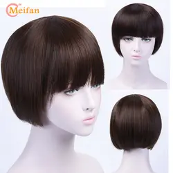 MEIFNA короткий боб прямой парик высокая температура волокна синтетические натуральные парики с челкой для женщин косплей парик шиньоны