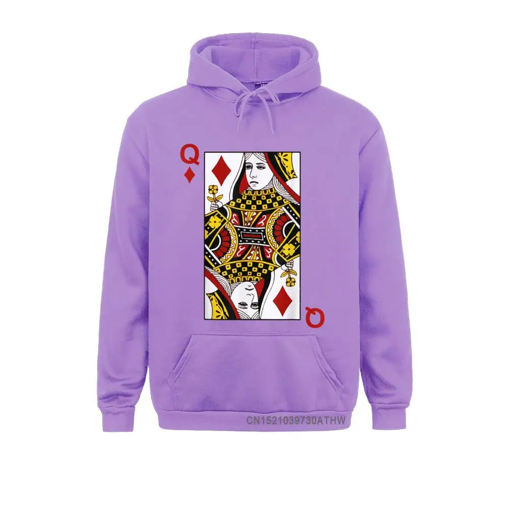 2021 Discount Mens Sweatshirts Queen of Diamond Tshirt Blackjack Cards Poker 21 Q Tee shirt__3458 Hoodies  Long Sleeve Hoods Normal Queen of Diamond Tshirt Blackjack Cards Poker 21 Q Tee shirt__3458purple