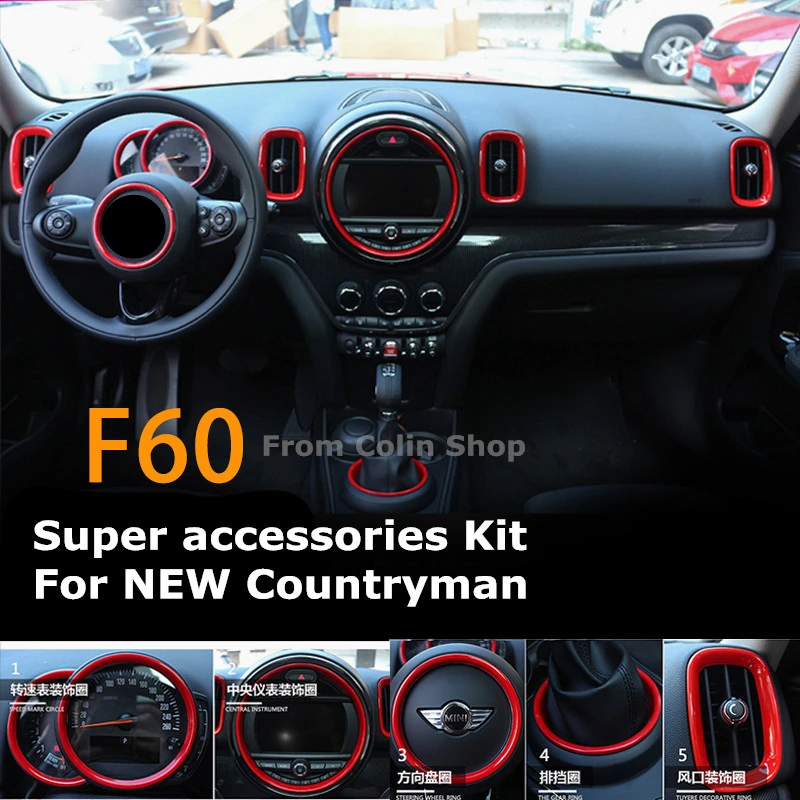 Автомобильные аксессуары для ванной комплект стильный для mini cooper, MINI countryman F60 клетчатый розовый красный 9 шт./компл. чехлы