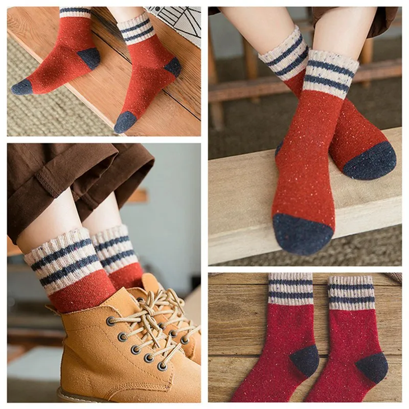 Зимние полосатые блестящие женские носки, модные теплые носки для девочек, блестящие уличные забавные носки в стиле Харадзюку для девочек