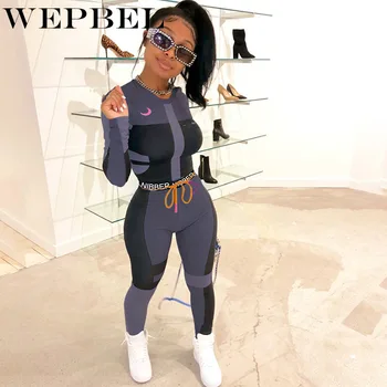 

WEPBEL Women Two Piece Outfits Sports Fitness High Waist Leggings Matching Sets Sweatsuit Spring Sexy Tracksuit