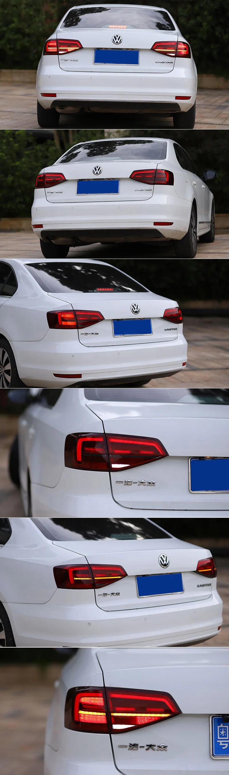 Автомобильный светодиодный задний светильник, задний светильник для Volkswagen Jetta-, задний противотуманный фонарь+ тормозной светильник+ Реверс+ Динамический сигнал поворота
