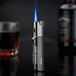 personality sideslip grinding wheel ignition direct blue flame windproof lighter fixed fire switch visual air box personality sideslip grinding wheel ignition direct blue flame windproof lighter fixed fire switch visual air box