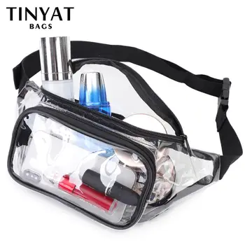 

TINYAT Waist Packs Supreme Fanny Pack PVC Waist Travel Transparent Waist Bag Phone Bag Fanny Pack
