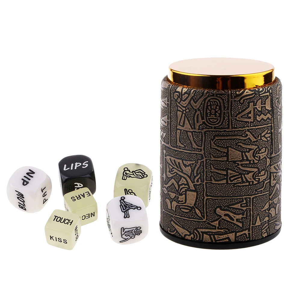 6 peices Funny Spicy Sex Love Dice for Bachelor Party or Love Couples +Dice cup