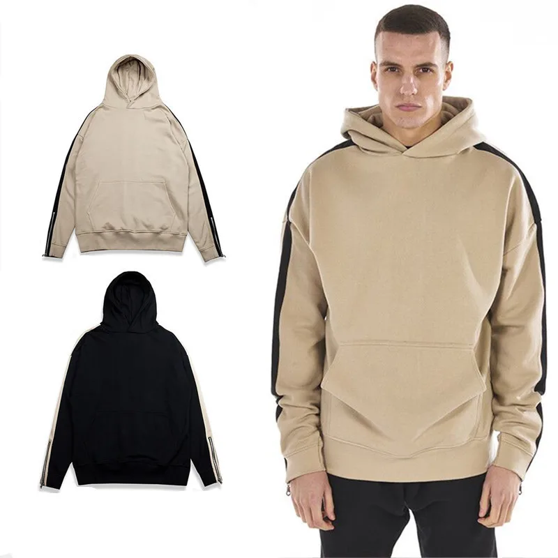 

2020 Streetwear Clothing Mens Hoody Fashion Retro Sports Sleeve Zipper Cuff Cotton Terry Hooded Sweatshirts Stranger Things