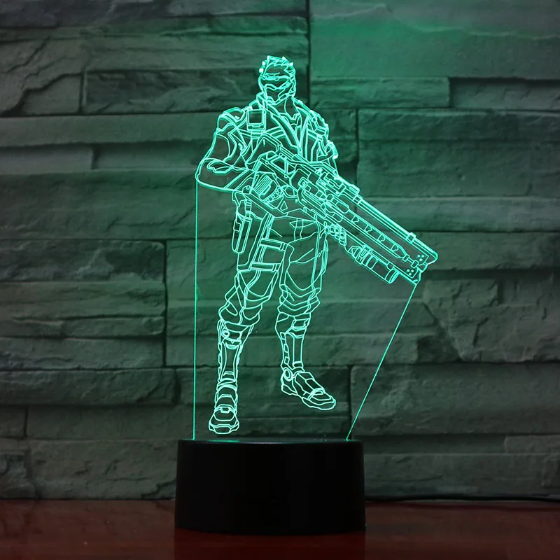 Игровой Overwatch Ночной светильник светодиодный для мальчика RGB меняющий цвет