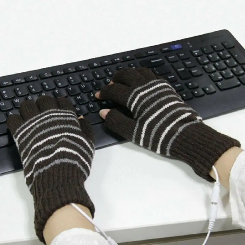 Горячая Распродажа, модные ручные массажные перчатки, 1 пара, USB, зимние теплые нагревательные перчатки для мужчин и женщин, горячая Распродажа, варежки с полупальцами, массажер