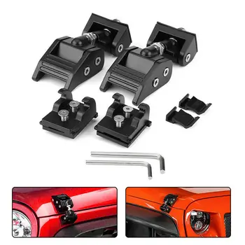 

2Pcs Latch Bracket Buckle Hood Lock Aluminum Durable For JEEP 07-18 Wrangler TJ