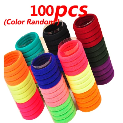 100PCS Style 6 30/50/100 шт цветные резинки для волос Для женщин женские аксессуары для волос для девочек резинки для волос Головные уборы хвост держатель инструменты - Цвет: 100PCS Style 6