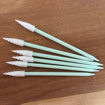 

100Pcs/Pack Spiral Pointed Tipped Foam Cleaning Swab Lint Free Sponge Sticks cotton swabs #11