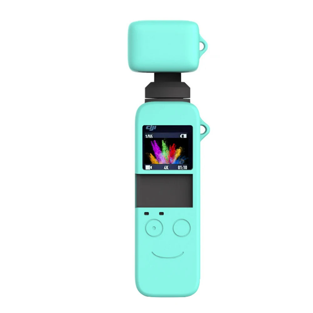 Силиконовый защитный чехол для DJI OSMO Pocket Sports camera Anti-lost Lens корпус Защита для кожи аксессуары с ремешком - Цвет: Green
