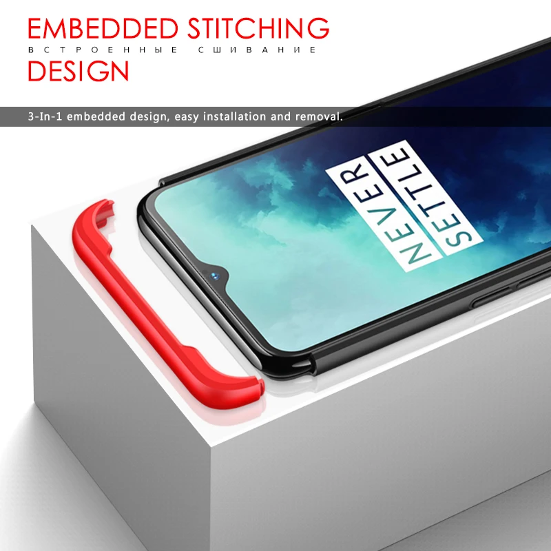 GKK чехол для Oneplus 7T pro чехол противоударный полная защита Жесткий ПК 3 в 1 матовый чехол для Oneplus 7T pro Coque Fundas