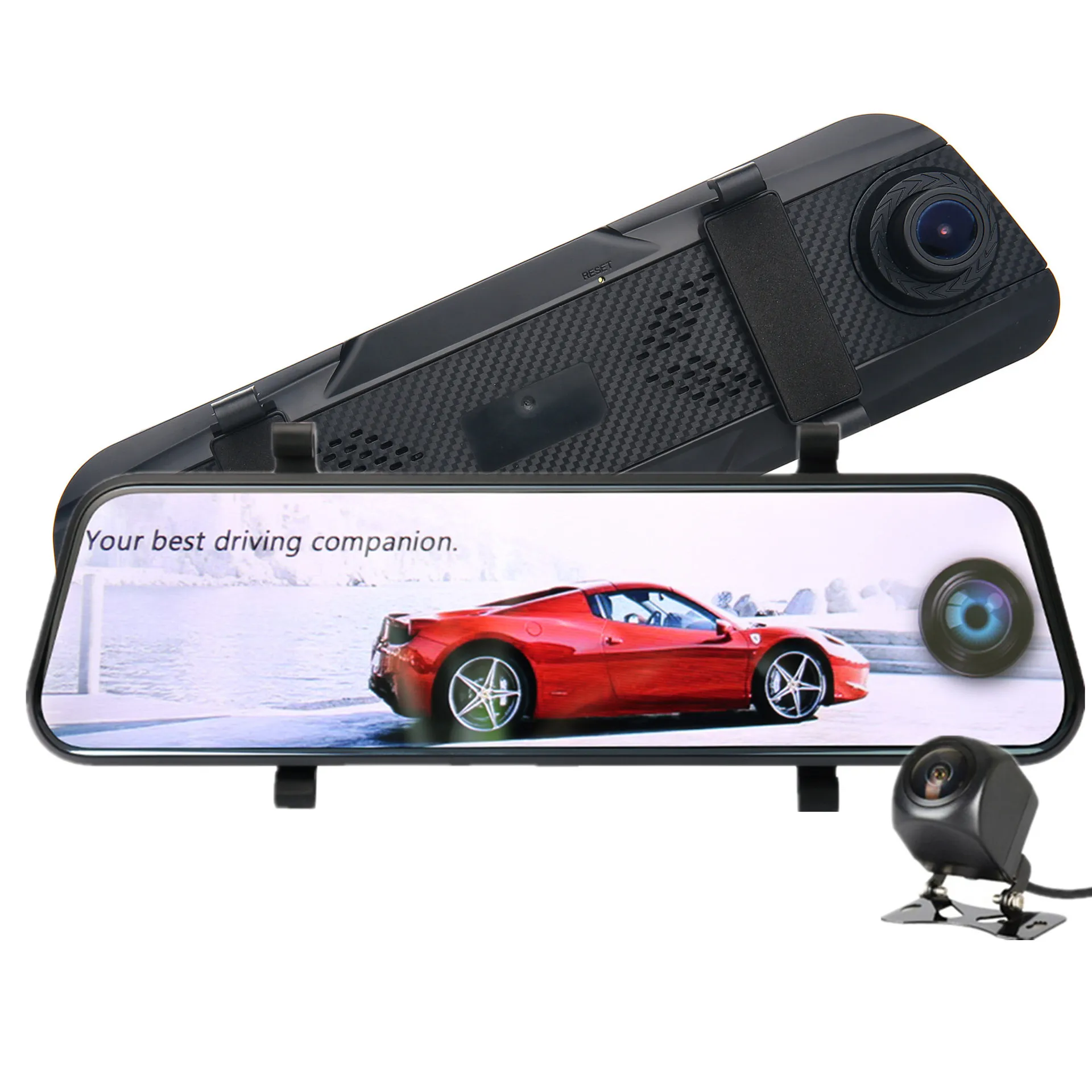 

Tachograph Full Screen Streaming Media 10-Inch Rear View Mirror Dual Lens High-definition 1080 Night Vision Panoramic Reversing